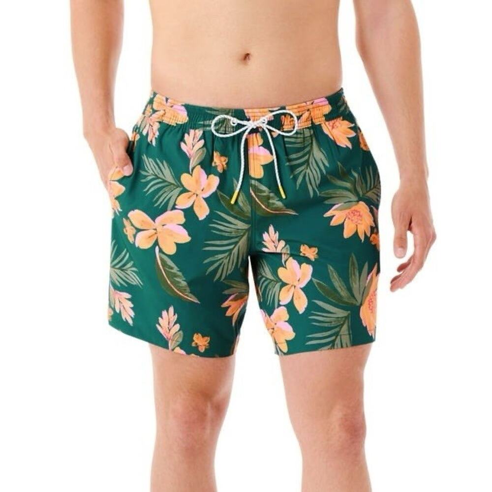 Bonobos Mens Small Tropical Floral Swim Trunks 7" Mesh Lined Board Shorts NWT